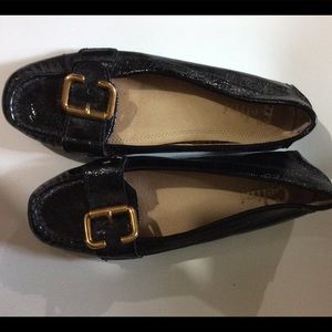 Celini black leather driving shoe 7.5